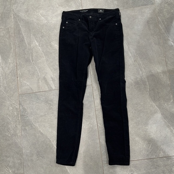 AG ADRIANO GOLDSCHMIED The legging ankle black fine corduroy skinny jeans sz 27 - Picture 5 of 9